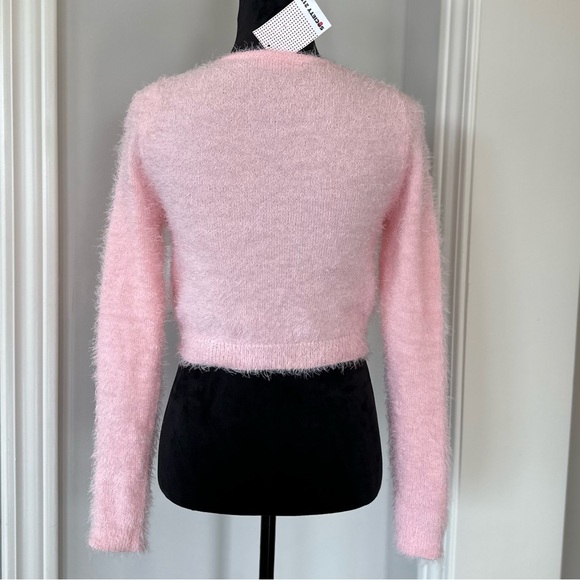 ✨NWT✨ Retired Style‼️ Society 212 Y2K Pink Fuzzy Cropped Sweater - Picture 9 of 14